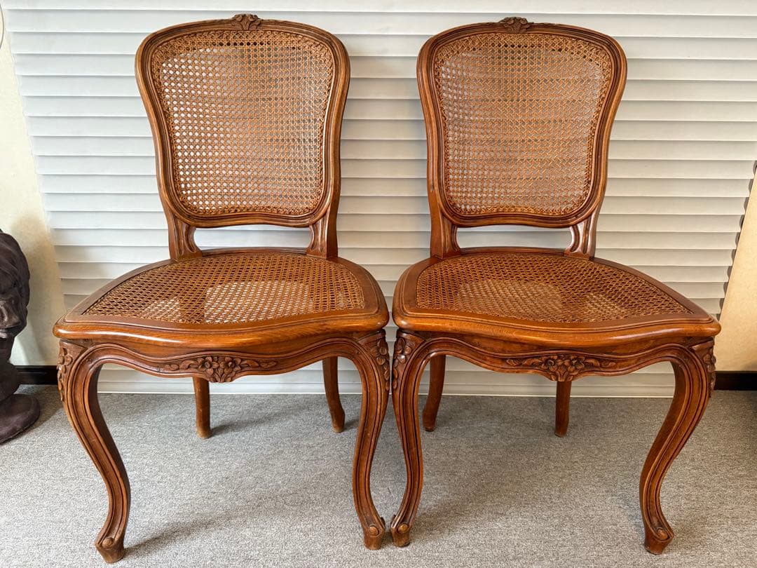 【2脚★刻印アリ】フランス アンティークチェア ダイニングチェア