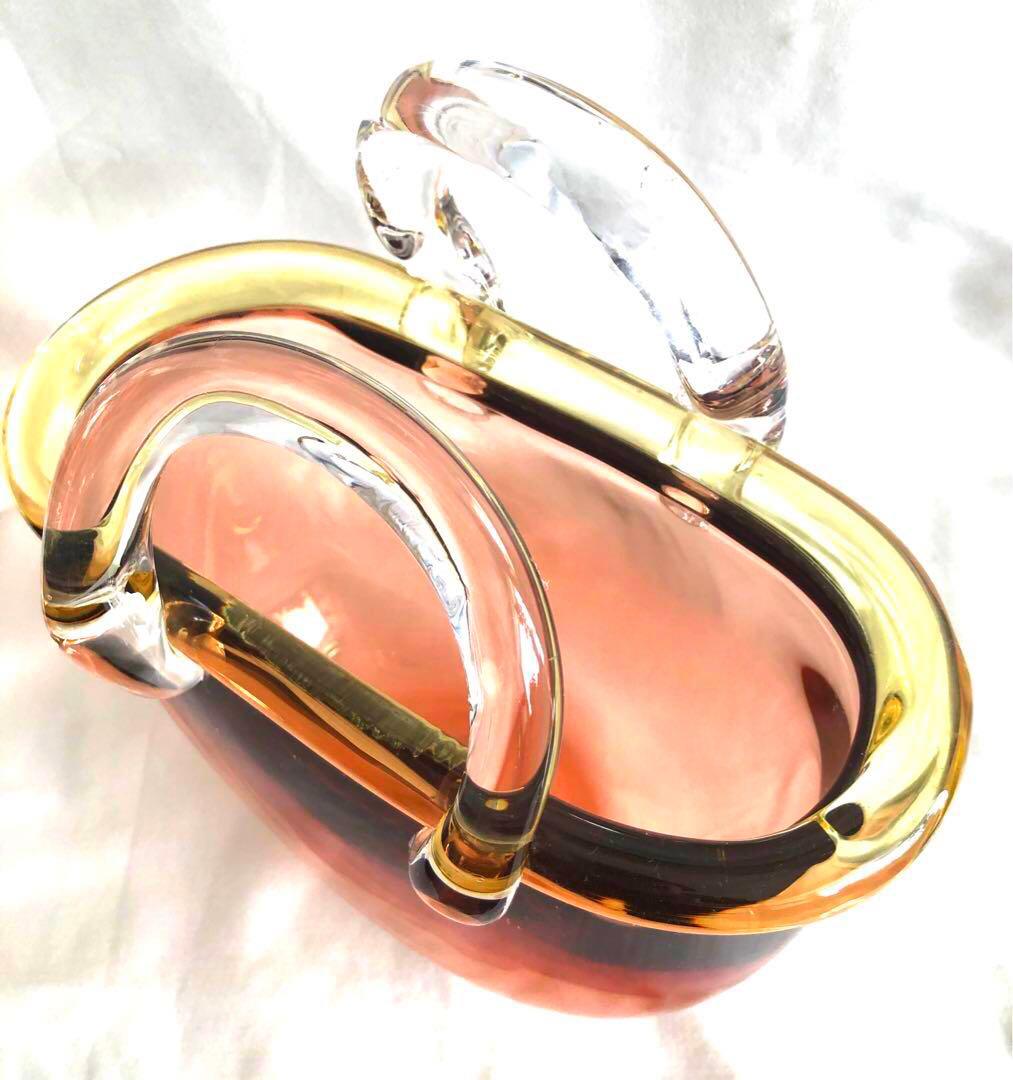 吹きガラス・花かご型花瓶&ペーパーウエイト