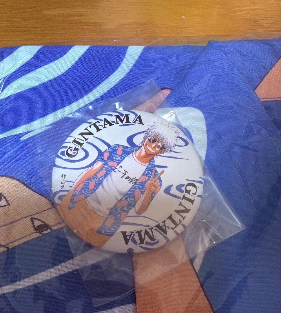 【未使用】 銀魂 坂田銀時 アロハシャツ　缶バッジ付き