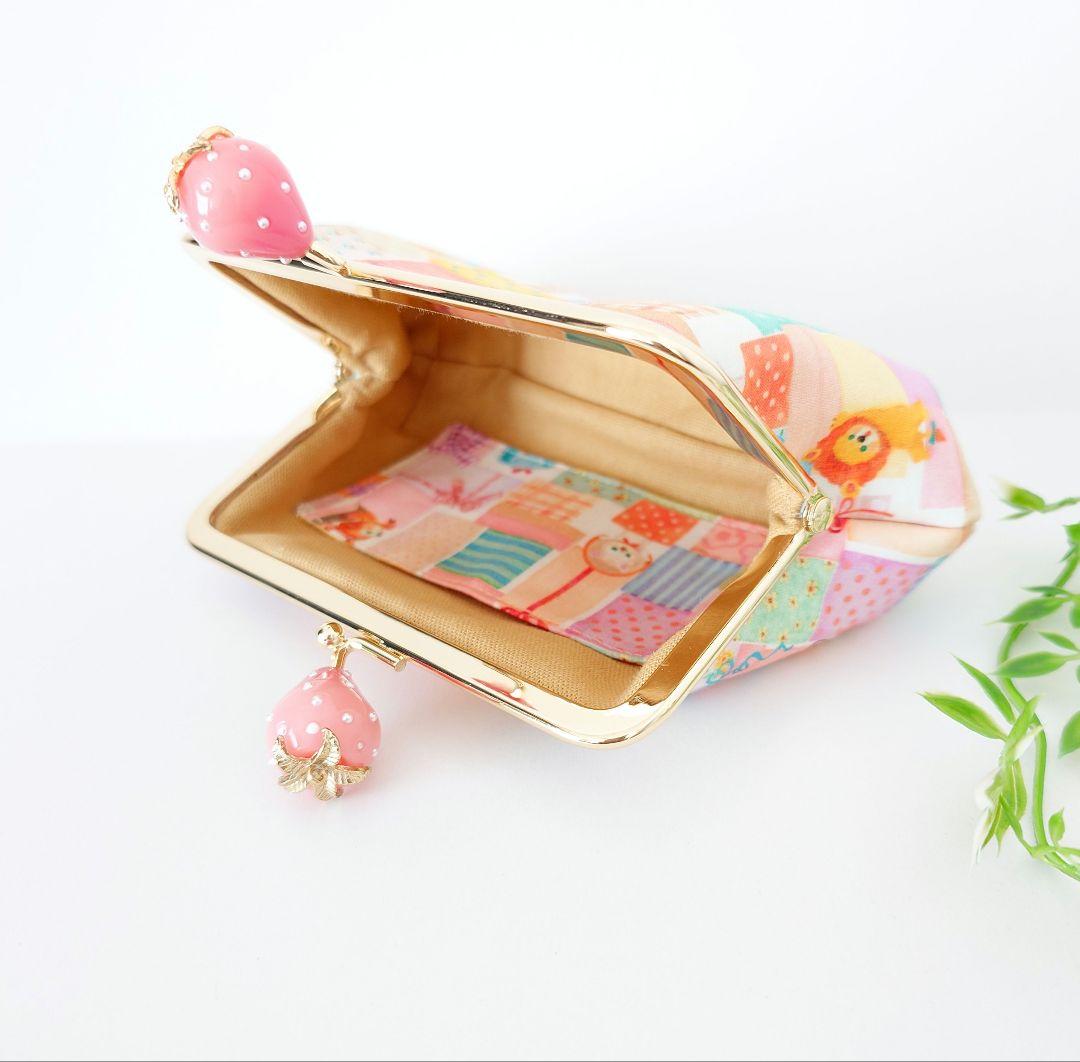 うさこ〜 ハンドメイド ユキエモン がま口ポーチ 3点 ✿パズル ピンク