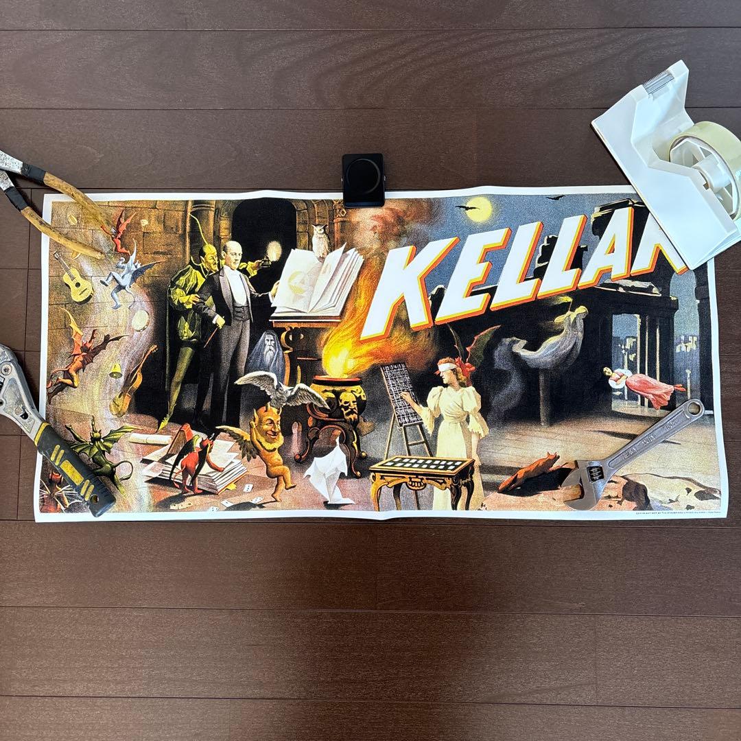 5 ビンテージ　アンティーク　悪魔　デビル　マジシャン　マジック　奇術　ポスター