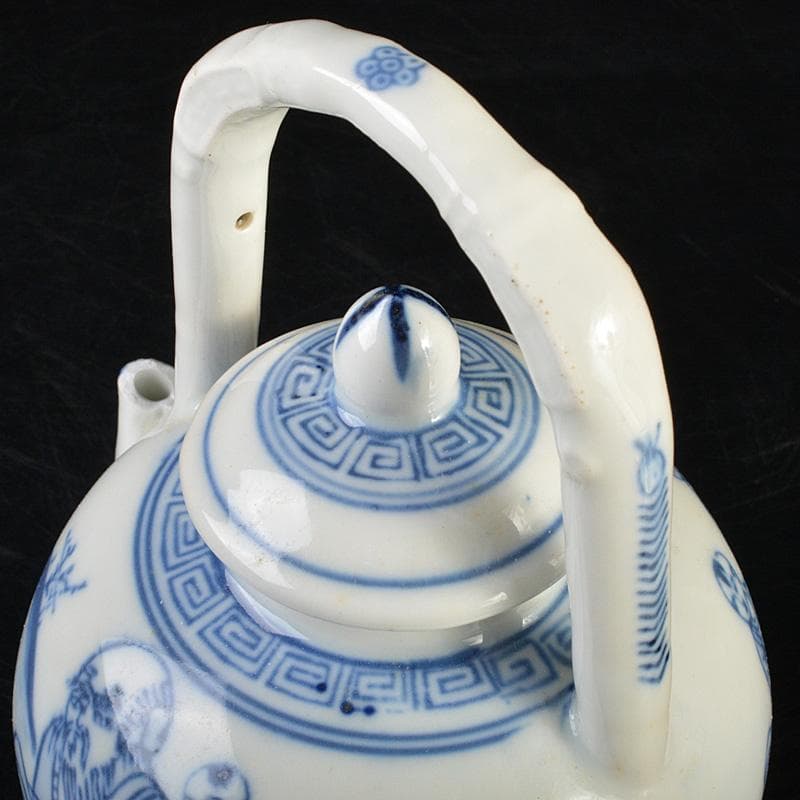 瀬戸焼　古瀬戸　染付　人物文　水注　時代箱　V　R7476