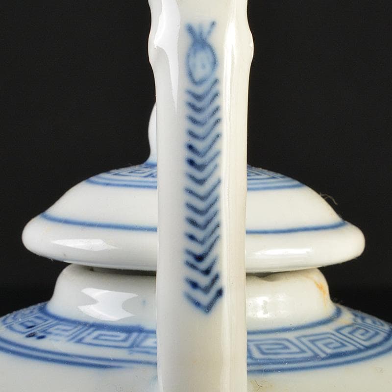 瀬戸焼　古瀬戸　染付　人物文　水注　時代箱　V　R7476