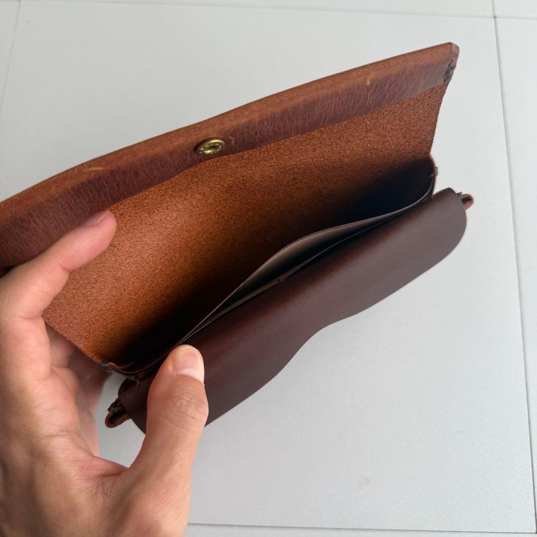 【ゆずこ】【新品未使用SAFUJI サフジ ミニ長財布（ホック） ブラウン