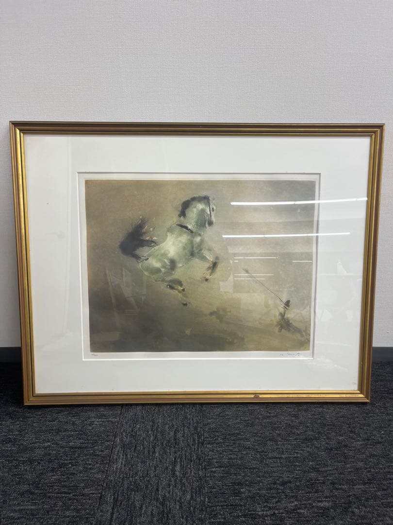 リトグラフ　モティ　乗馬　107/120 直筆サイン