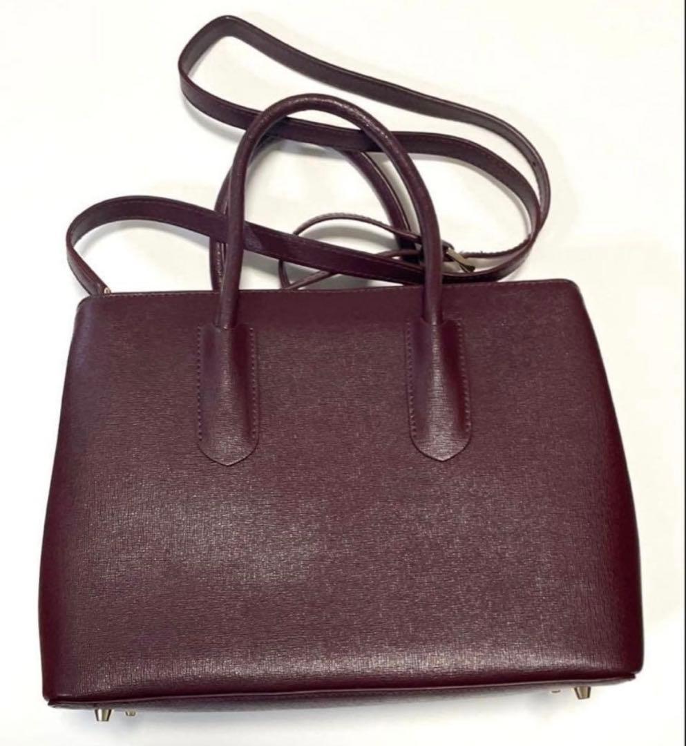 【超美品】フルラ　FURLA ハンドバッグ バーガンディー ショルダーバック