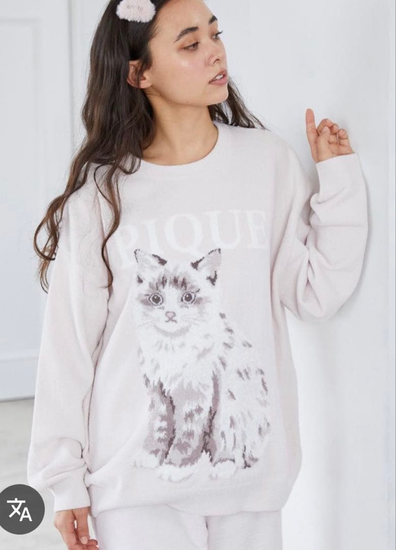 上下セット！CAT ジャガードプルオーバー、ショートパンツ （PNK）