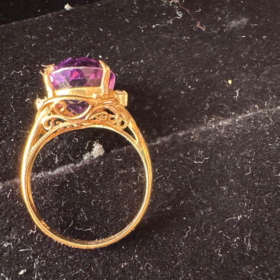 アメジストオーバルクラシカルカットリング