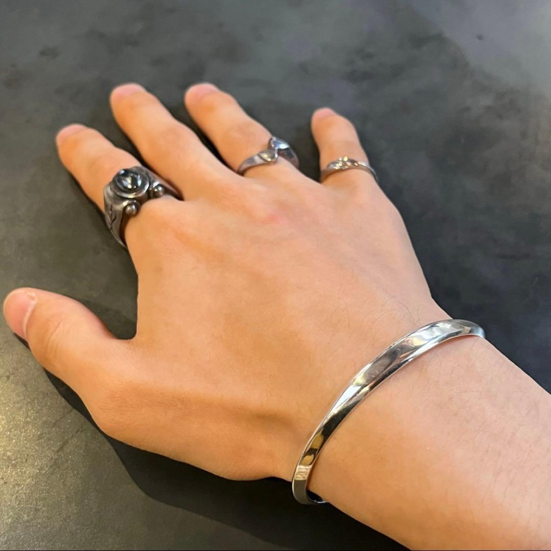 SILVER925 PLANE DESIGN BANGLE/シルバー/バングル