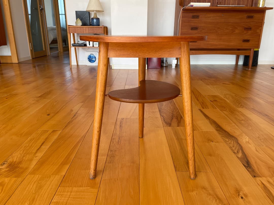 デンマーク製/キドニーシェイプ/サイドテーブル