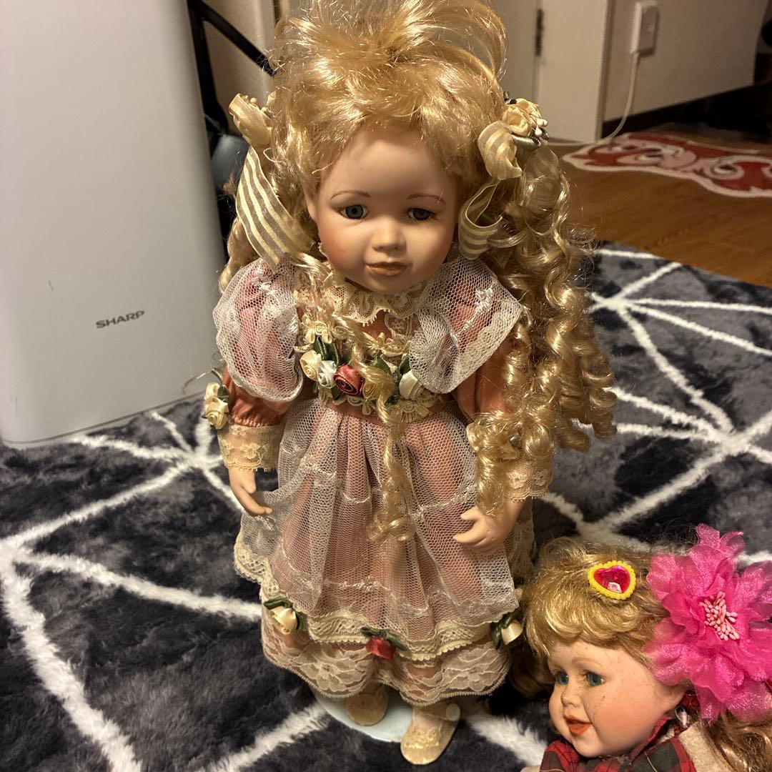 訳あり☆ビスク ドール アンティーク フレンチ 人形♡全ドレス付き ♡50.35