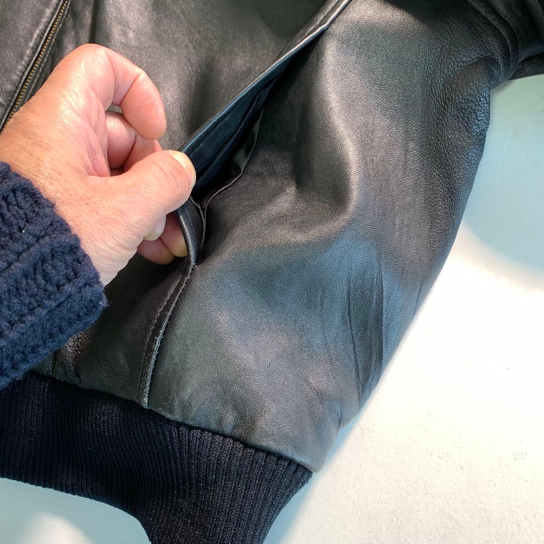 BARISAL 羊革 XLサイズ シングルライダース A-2 フライトジャケット