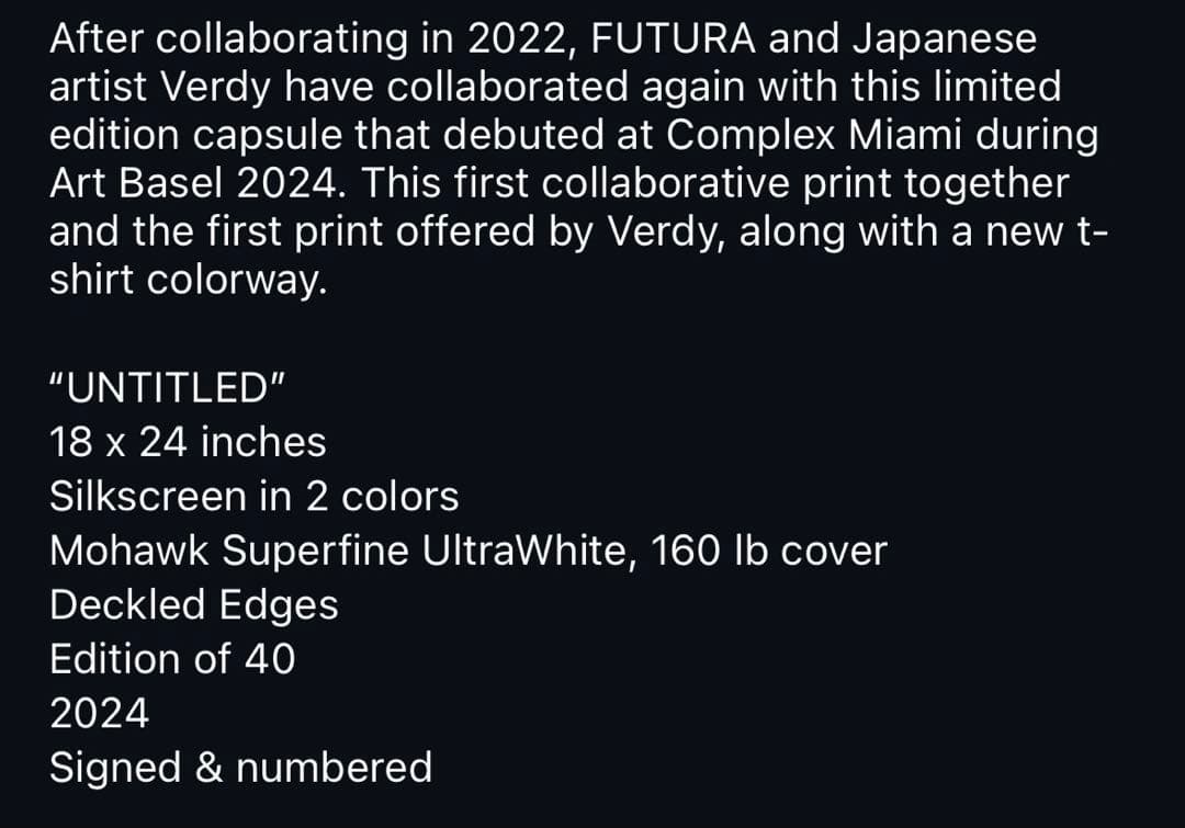 絵画 futura verdy untitled Silkscreen