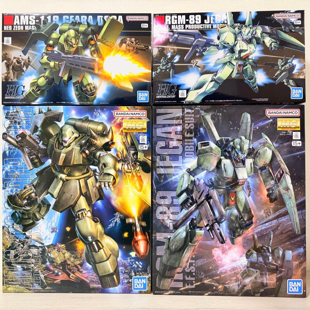 MG HGUCガンプラ4点セット(ジェガン、ギラ•ドーガ)