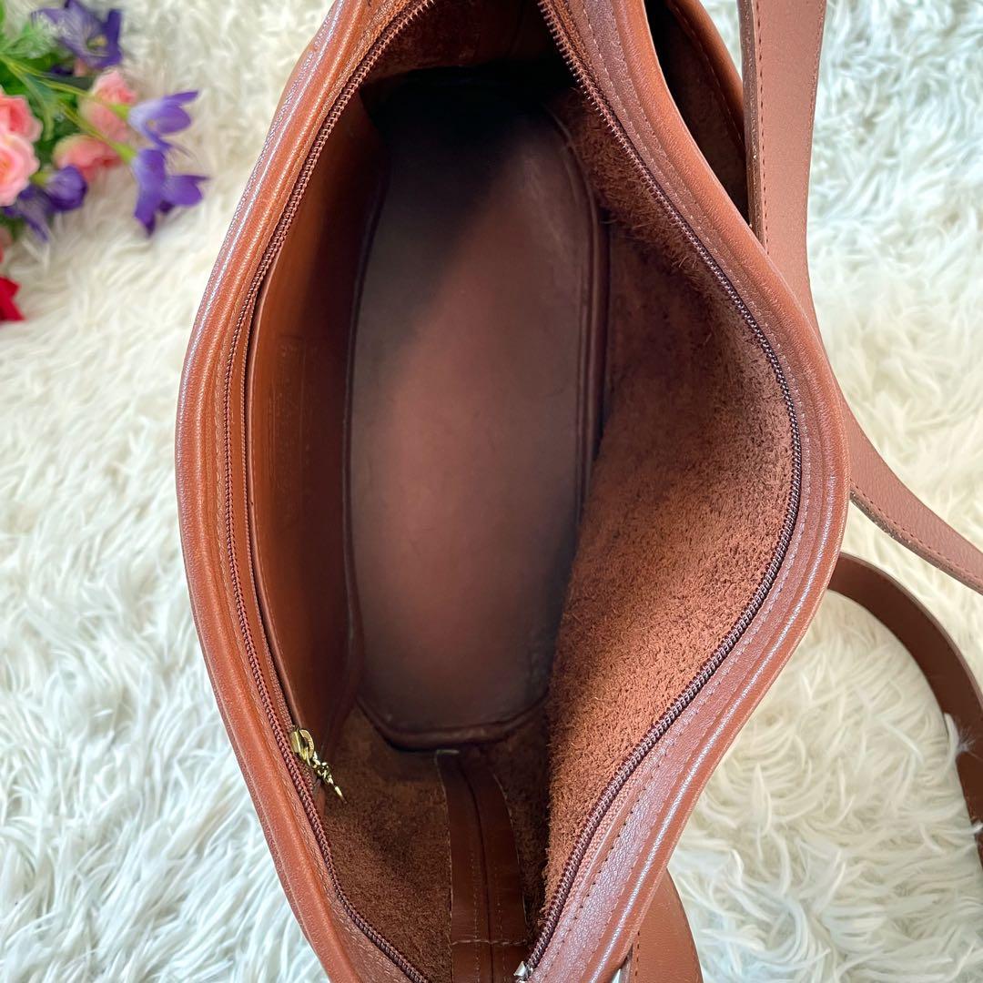 COACHオールドコーチ　ブラウンレザーショルダーバッグUSA製4143