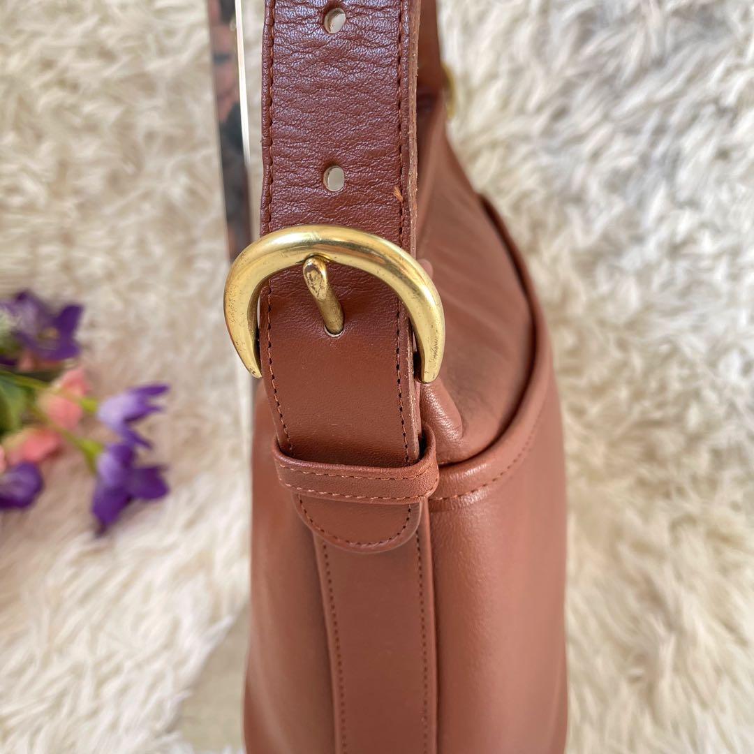 COACHオールドコーチ　ブラウンレザーショルダーバッグUSA製4143