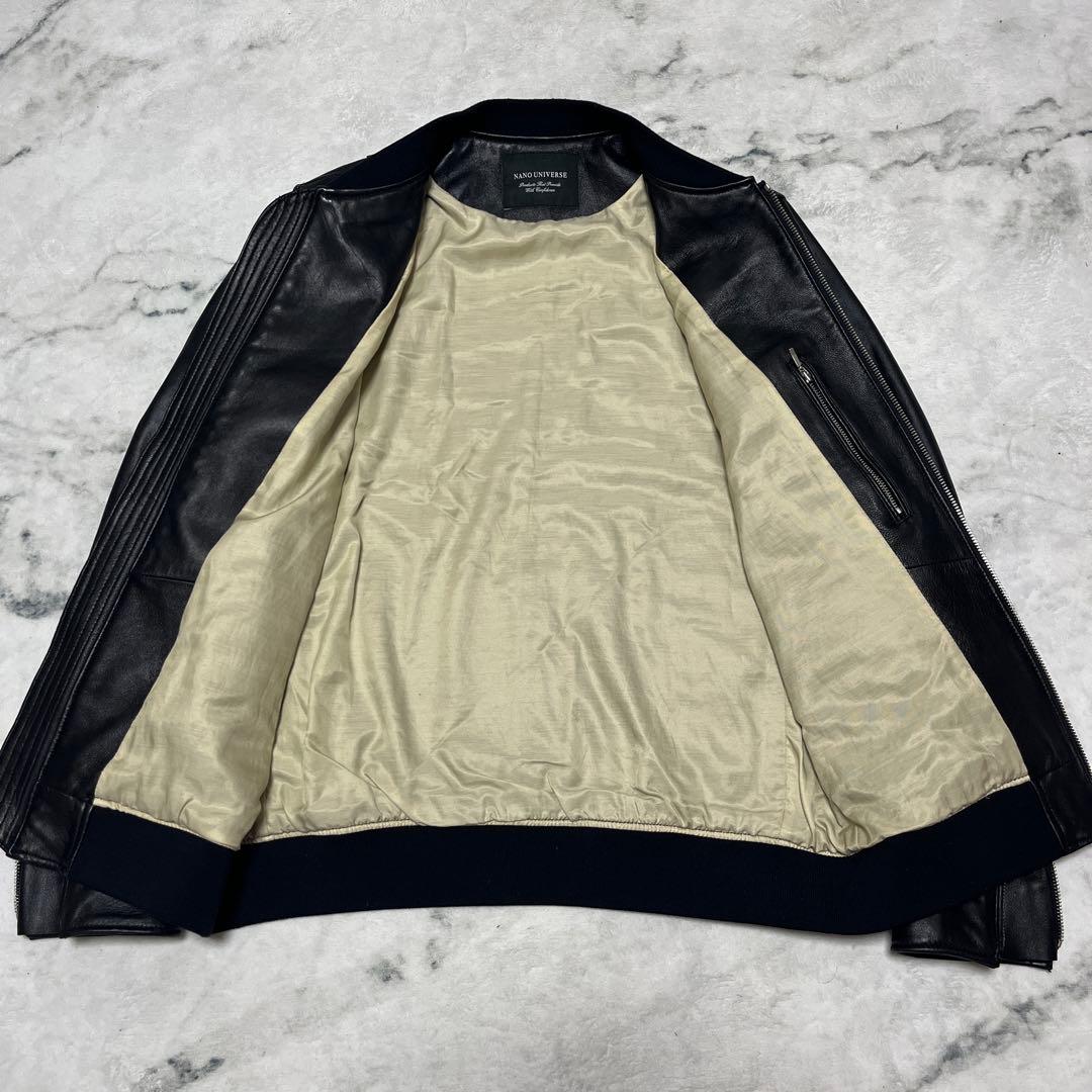 NANO UNIVERSE シングルライダースジャケット ブラック　Lサイズ