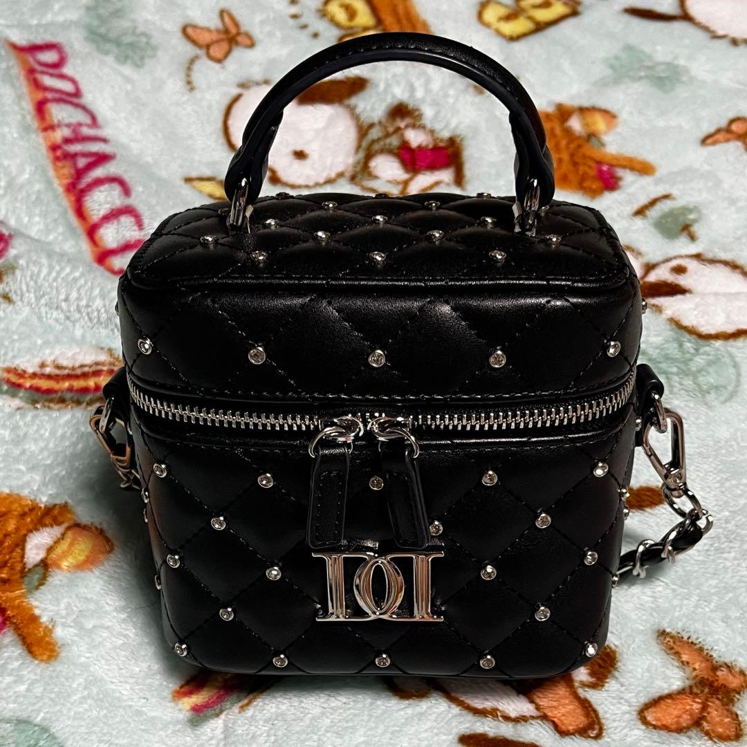 Darich ダーリッチ キルティングビジュースクエアミニバッグ BLK