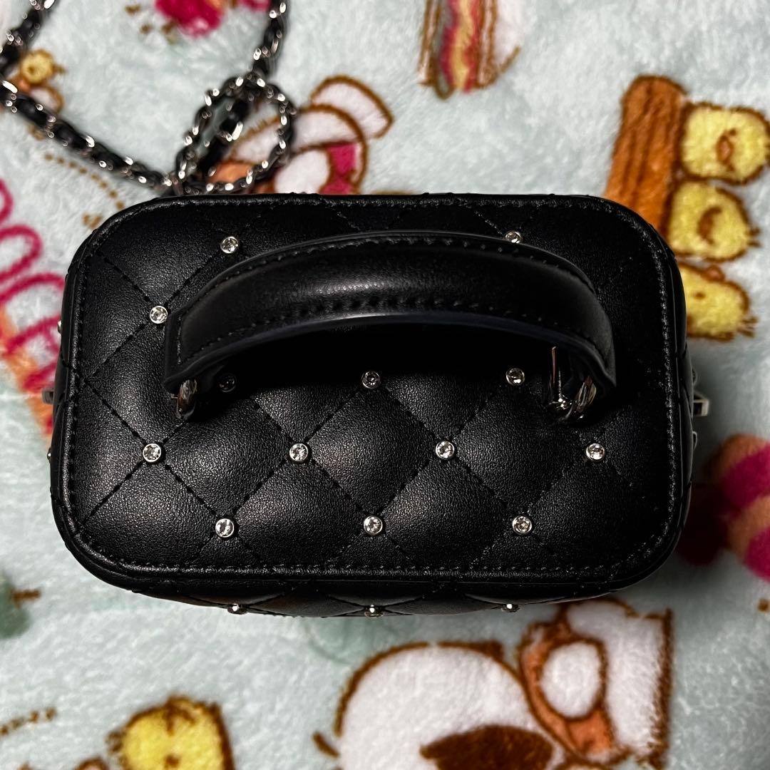 Darich ダーリッチ キルティングビジュースクエアミニバッグ BLK