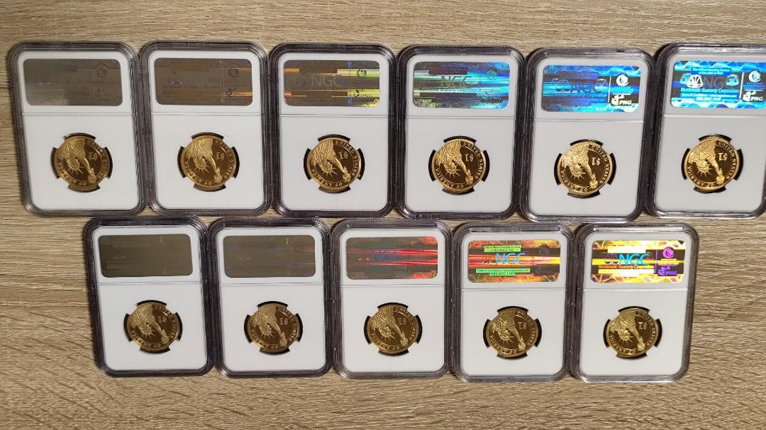 まーちゃん NGC PF69/70☆アメリカ 5-15代大統領 1ドル