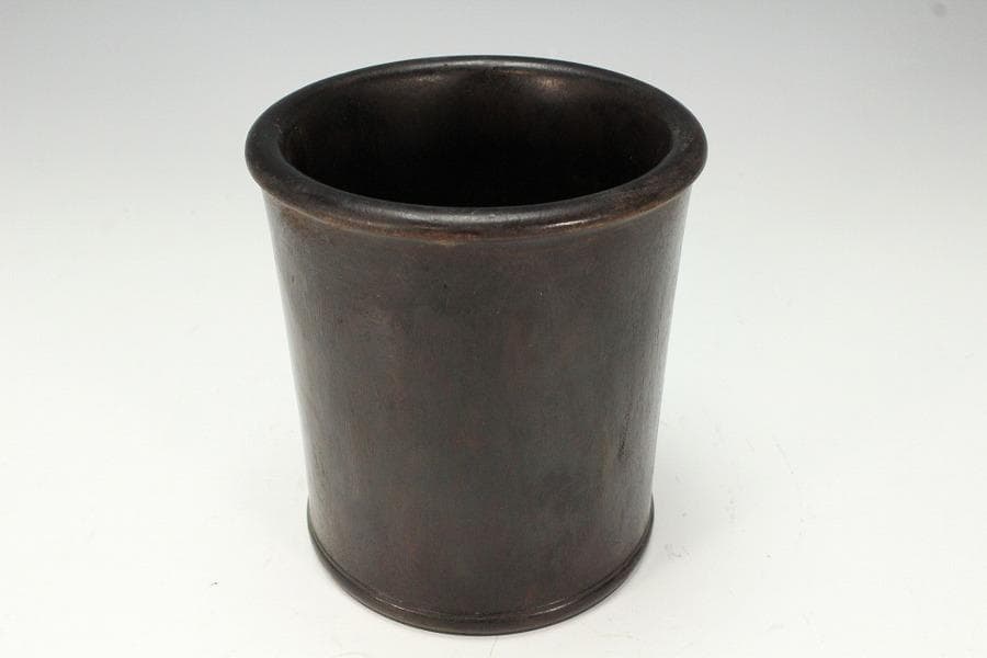 中国美術 紫檀 筆筒 文房四宝 高12.5cm(HA421)