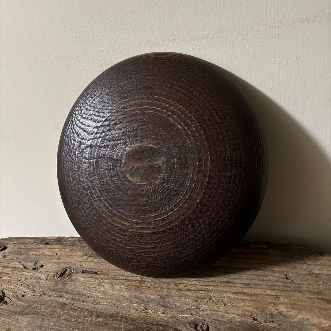 千筋 独楽文 木地盆　⑧丸盆　栗盆　アンティーク　 茶懐石　古美術　酒器検:李朝