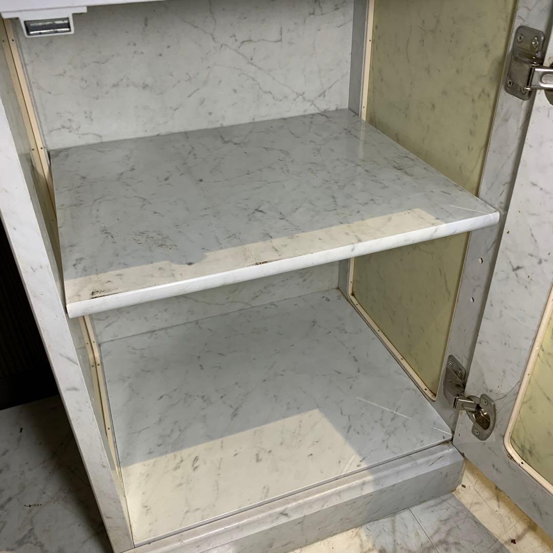 カリモク　電話台　大理石風