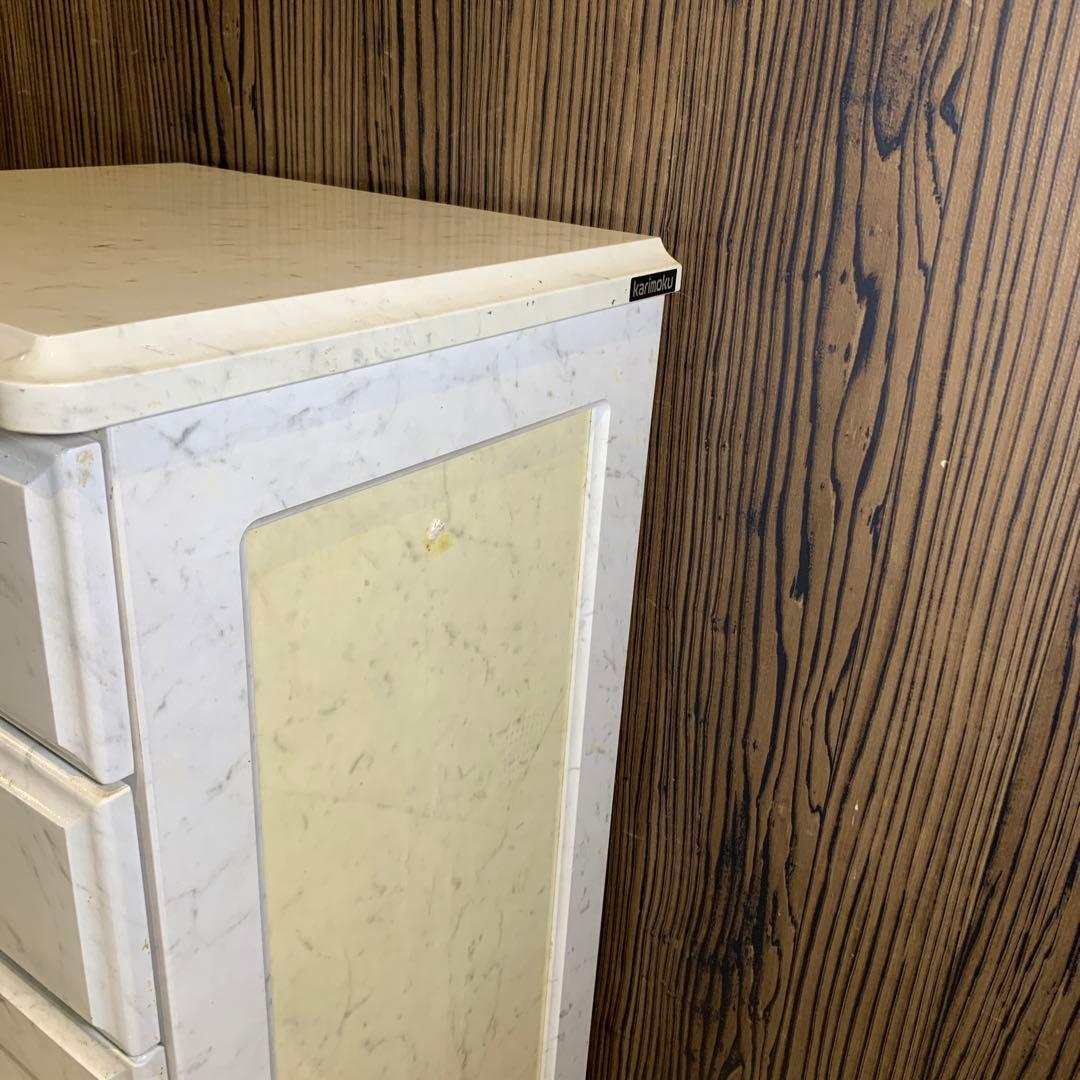 カリモク　電話台　大理石風