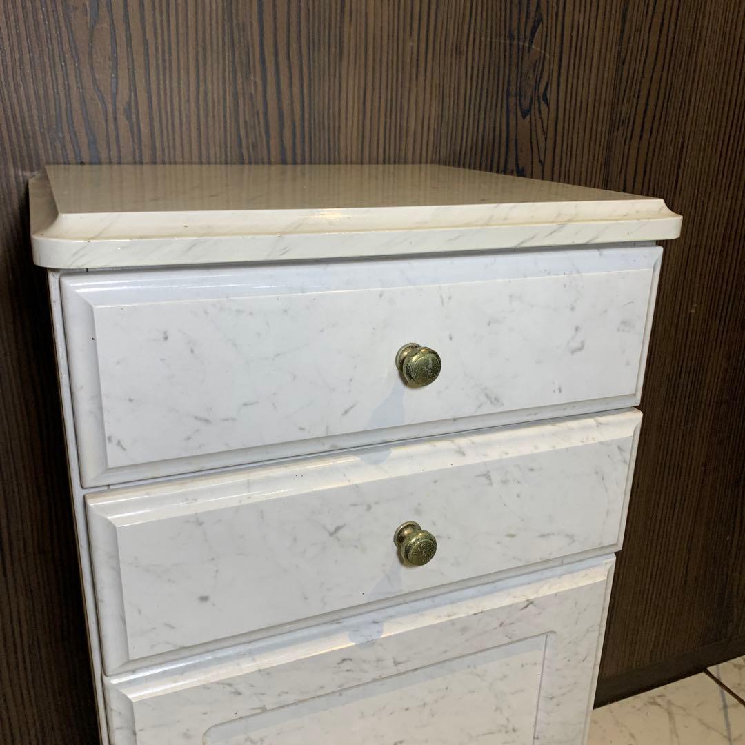 カリモク　電話台　大理石風