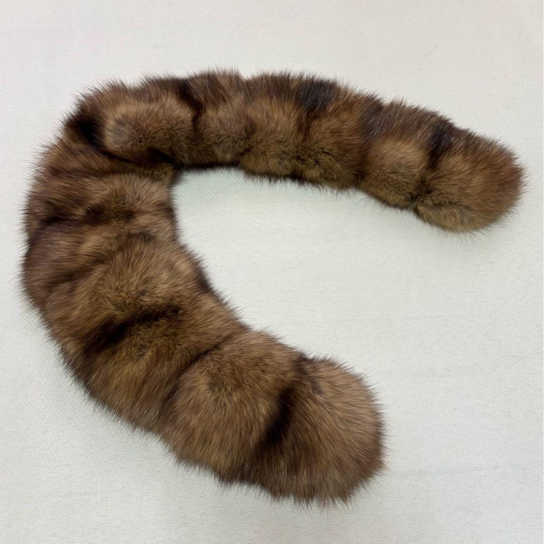 美品 Leilian レリアン セーブルファーカラー クリップ付 リアルファー