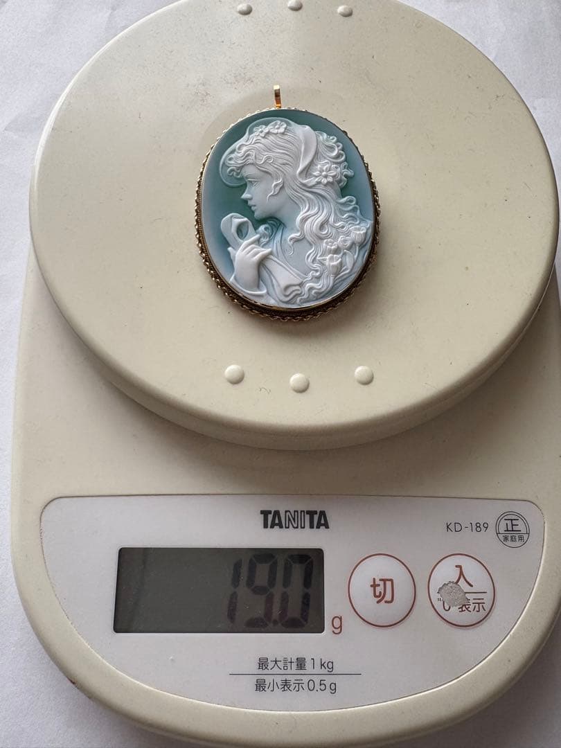 イタリア カメオ ブローチ シェルカメオ 14金フレーム　APA 585