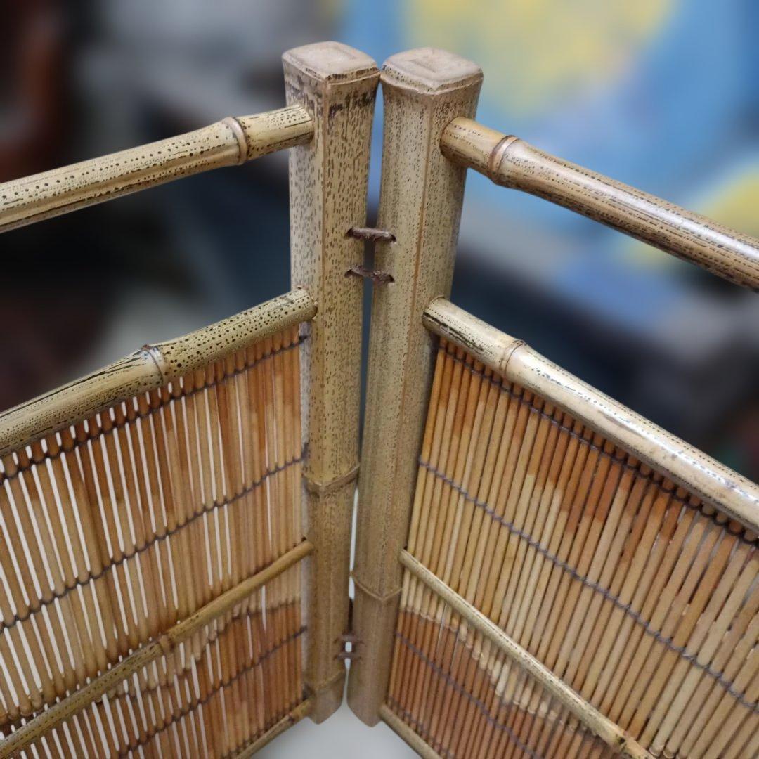 4941)茶道具　竹峰作「銘竹東山」/銘竹風炉先屏風　江戸間