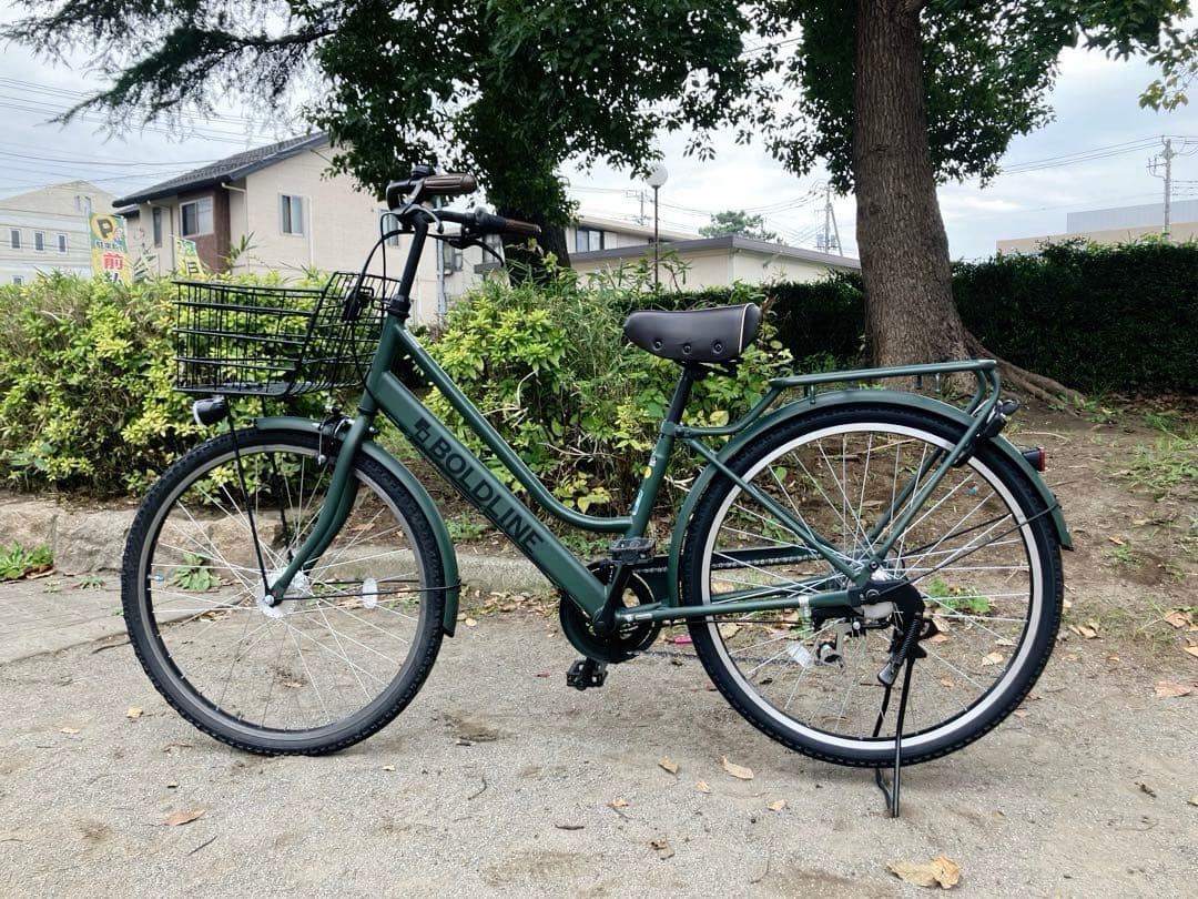 【引き取り限定】あさひ ボールドライン(マットオリーブ)BAA266HD-Ｏ