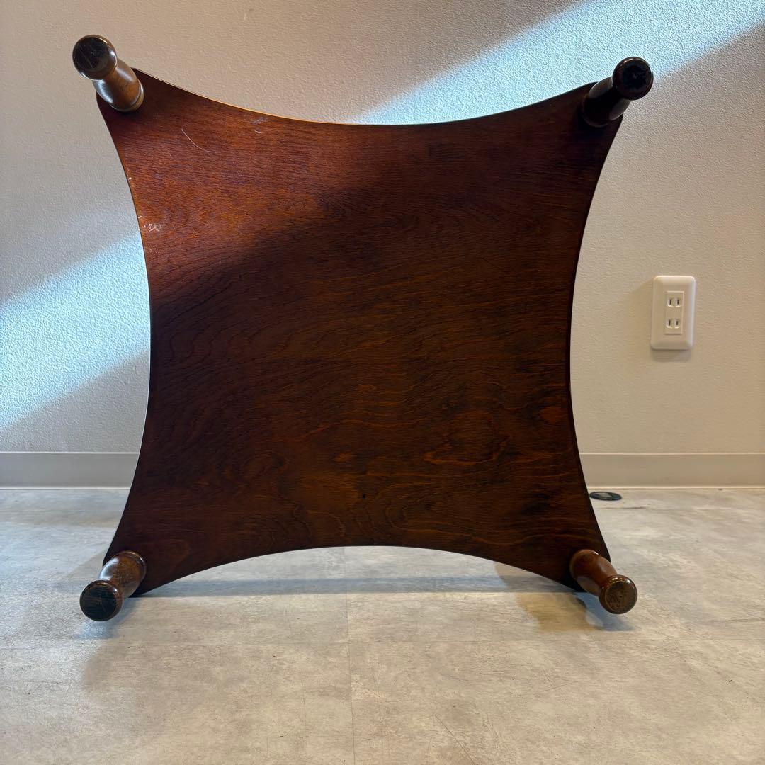 ローテーブル　天板ガラス　ニチハン　木製