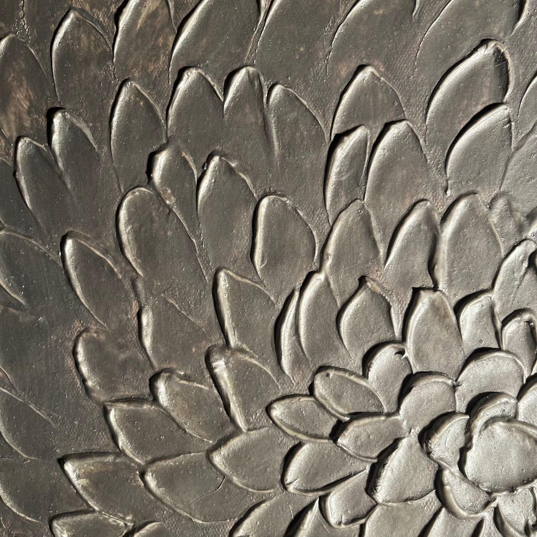 ★秀作★ 手書き油絵 シルバーペタル 肉筆絵画 インテリア 油彩画