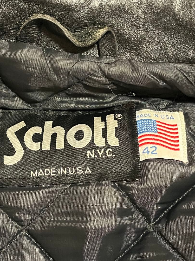 Schott シングルライダース　641Q サイズ42