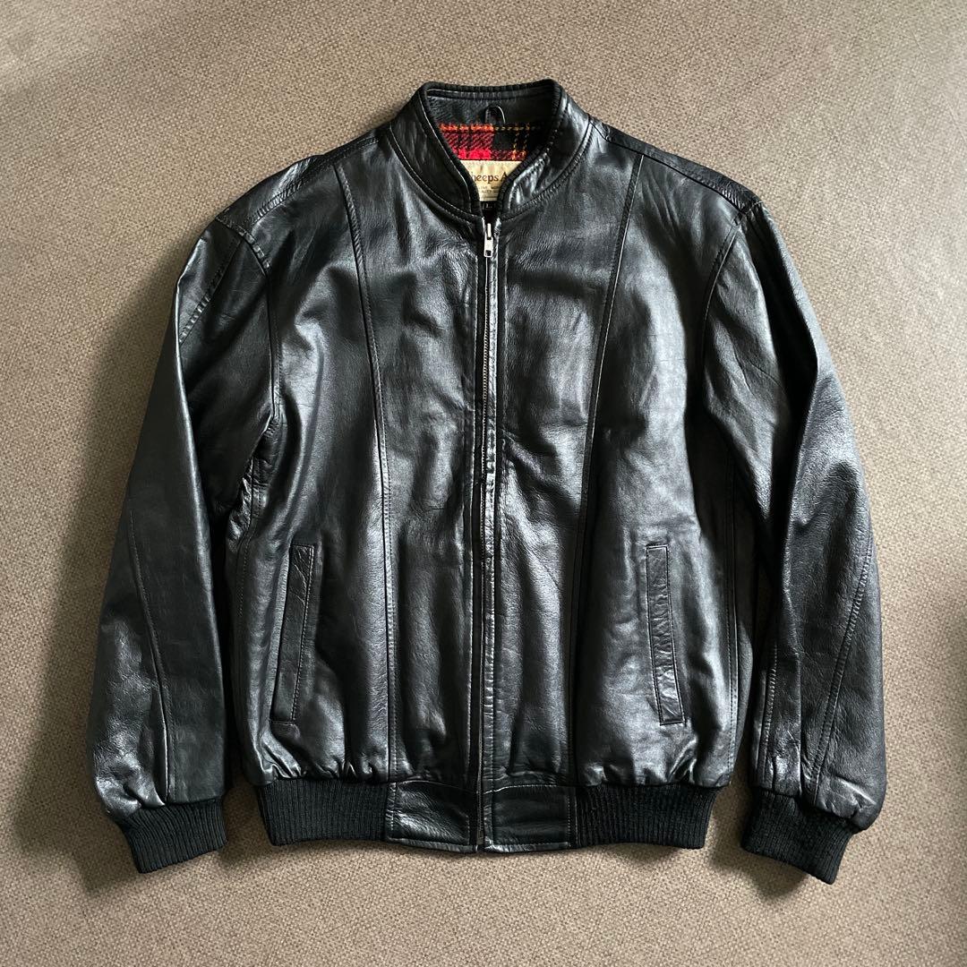【vintage】ヴィンテージレザーボンバージャケット Lサイズ ブラック