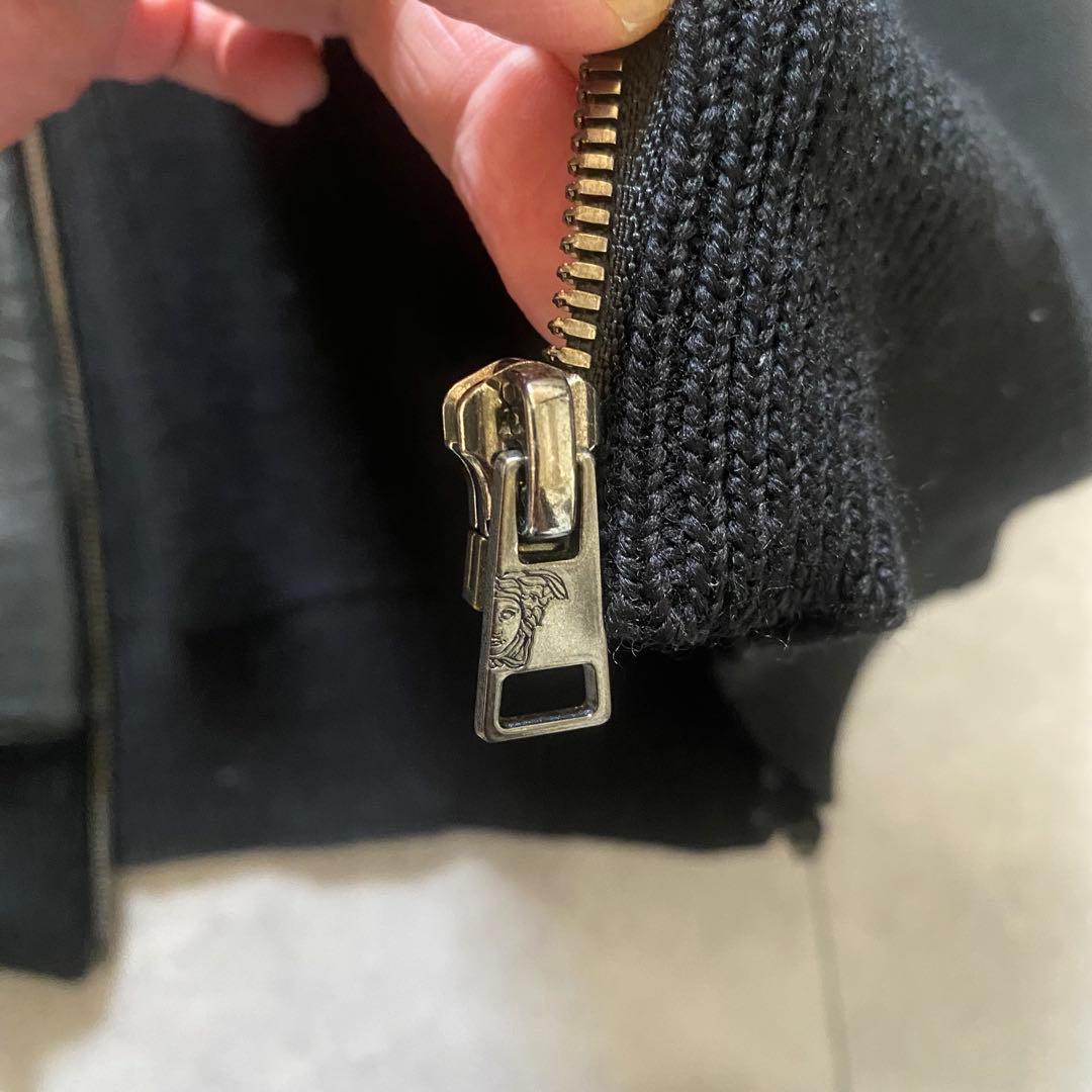 VERSACE COLLECTION ニットレザージップジャケット　ヴェルサーチ