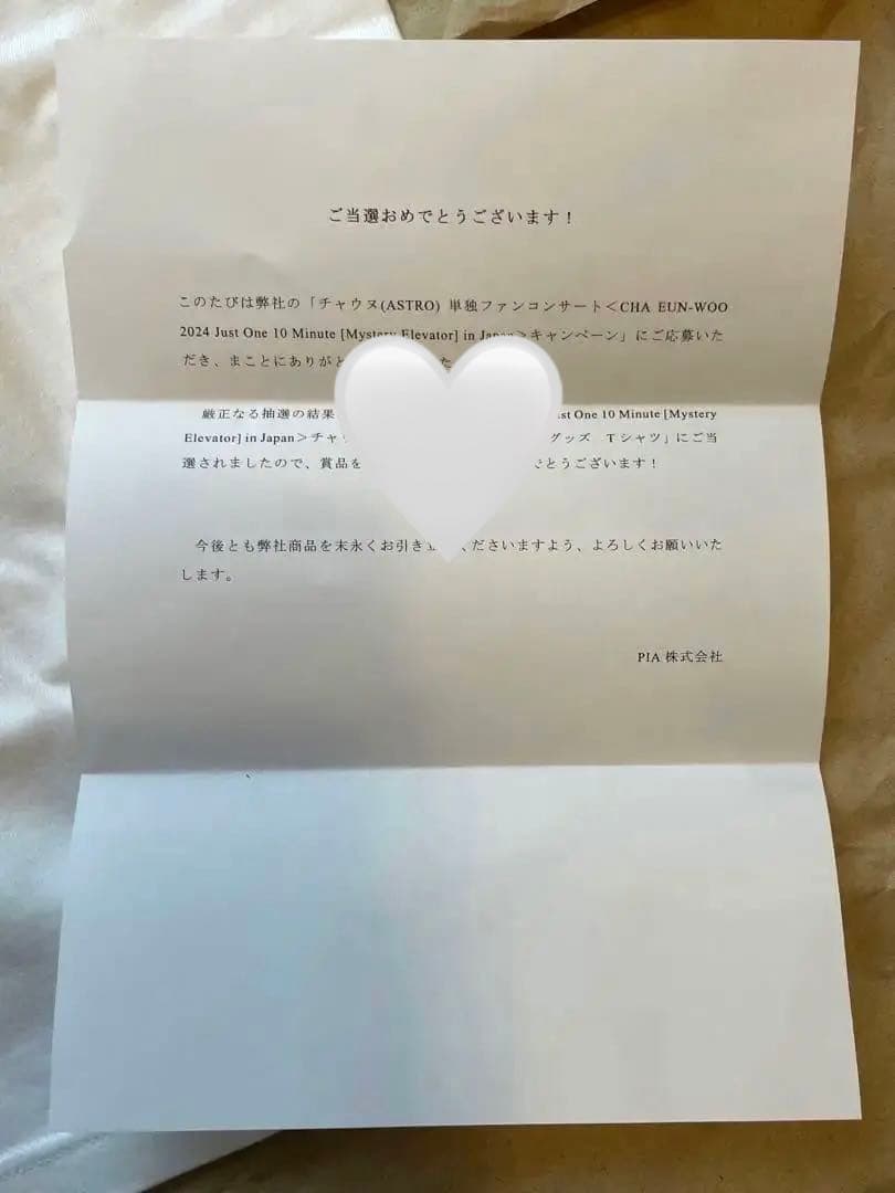 【レア】チャウヌ　サイン入りツアーTシャツ（お値下げ中！）