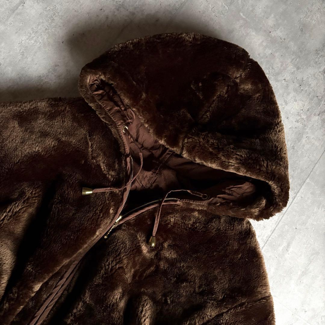 【80s eur vintage】リバーシブル　ファージップパーカー　スペイン製