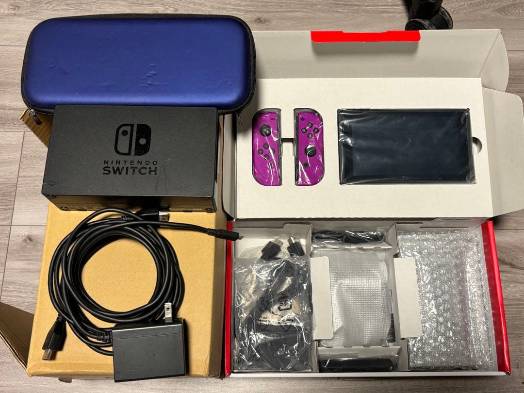 Nintendo Switchネオンパープル +ドッグセット・SDカード・ケース