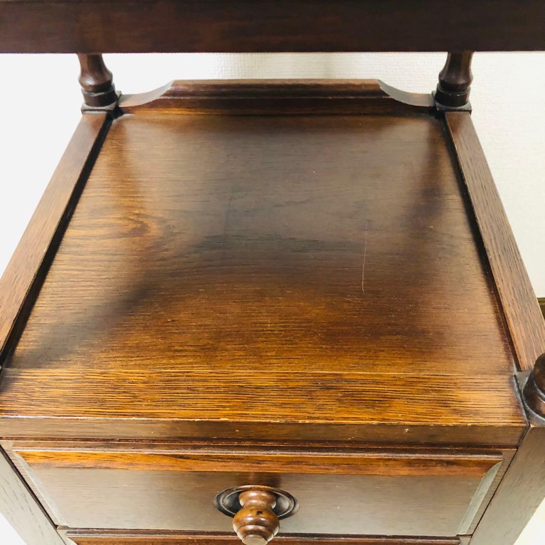 北海道高級民芸家具 古箪電話台　昭和レトロ