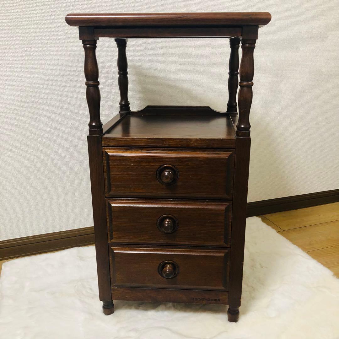 北海道高級民芸家具 古箪電話台　昭和レトロ