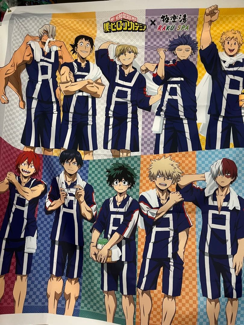 【当選品】ヒロアカ　極楽湯　タペストリー　のぼり　爆豪勝己　緑谷出久　轟焦凍　他