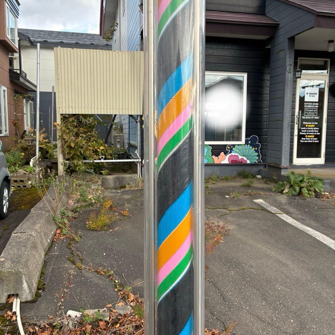 メタル製サインポール ストライプ　バーバーポール　床屋　理容　美容　おしゃれ