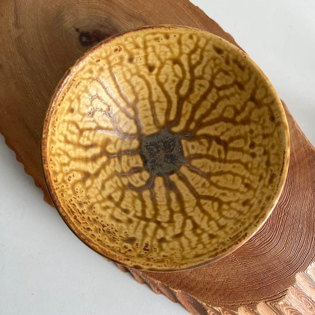 k038 茶道具 抹茶碗セット 秀泉陶苑 織部茶碗（緑釉）・黄伊羅保釉 平茶碗