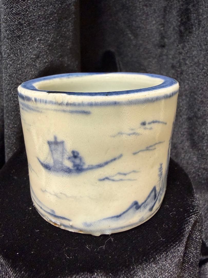 骨董品 陶器アンティーク年代不明直径6.5cm×高さ5cm整理品現状品のみ