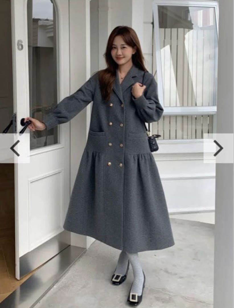 BIRTHDAY BASH グレー コールドダブルボタン ドレスコート M