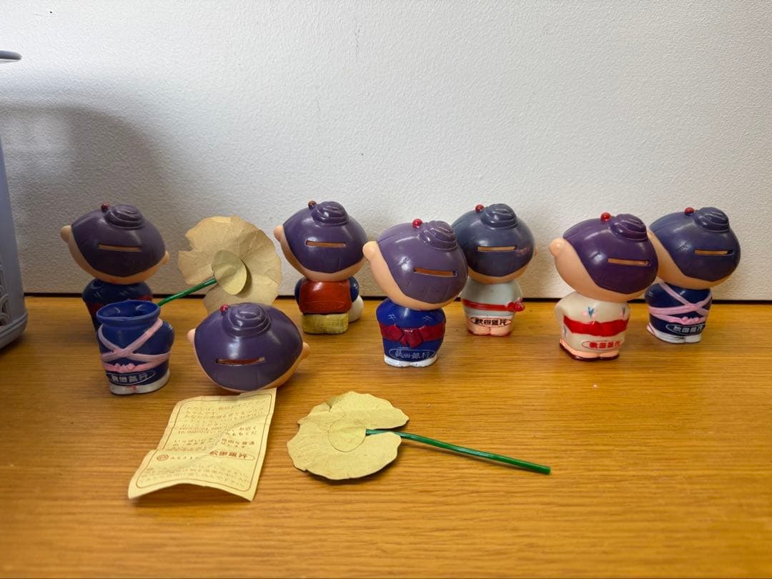 秋田銀行　アコちゃん　ソフビ貯金箱　昭和レトロ　レア　7種類