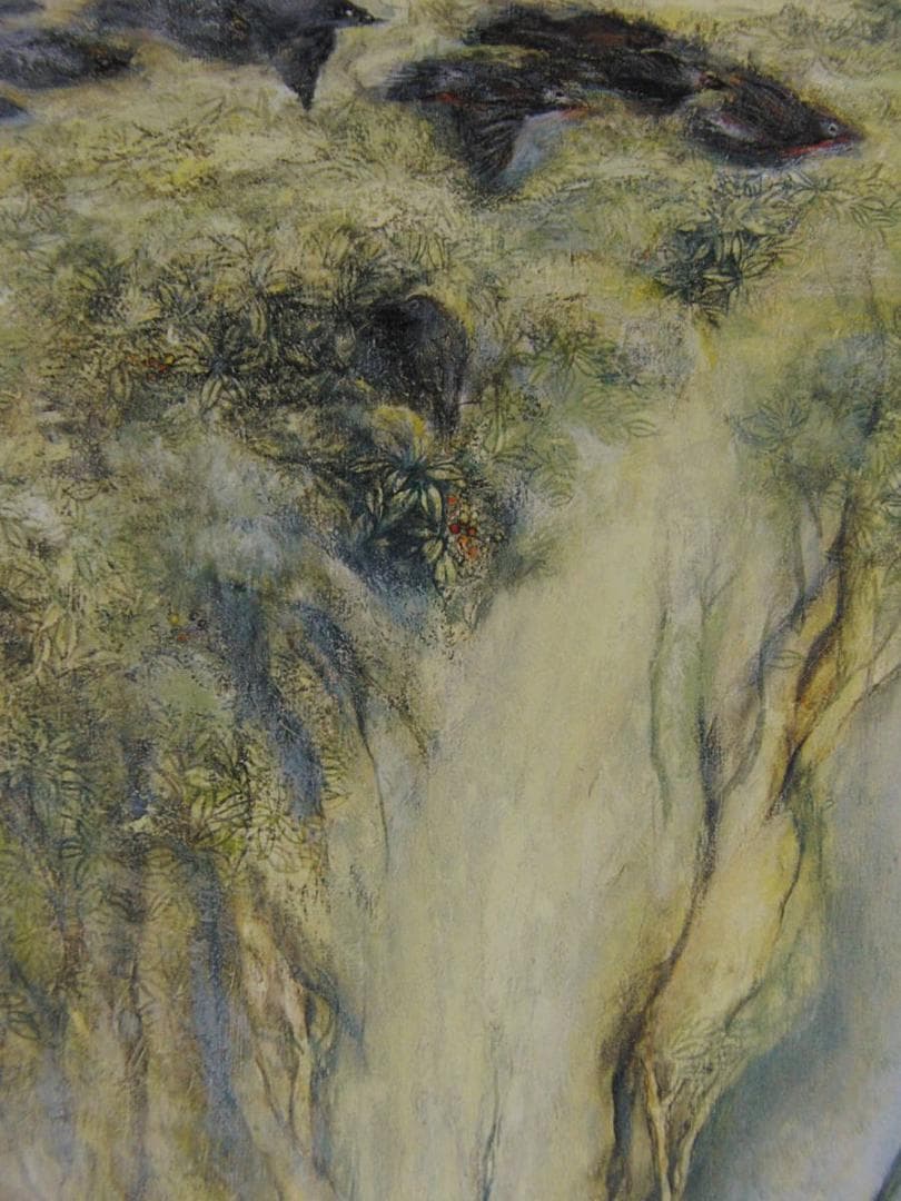 永井二郎、【鳥をかく少年】、希少な額装用画集より、新品額装付